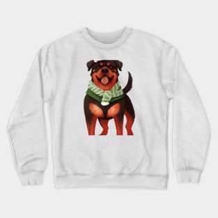 Cute Rottweiler Drawing Crewneck Sweatshirt